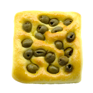 FOCACCIA ARTIGIANALE CON OLIVE VERDI