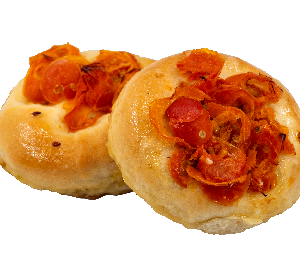FOCACCINA ARTIGIANALE TONDA CON POMODORINI E OLIO EXVERGINE DI OLIVA E SALE